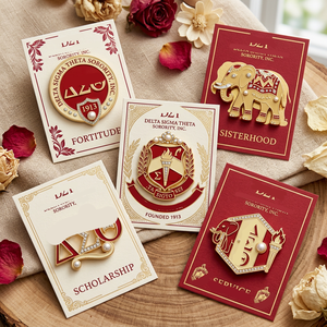 Pin Lencana Premium Simbolik Kesatuan Kolektif, Tahan Lama, Berkilau, Elegan, Modis, Gaya Gadis Sororitas Merah Merah Tua Putih - Product Image 1