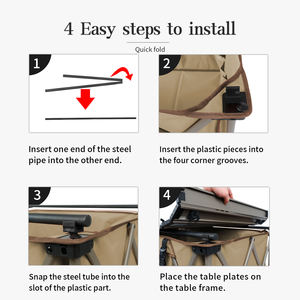 Carro pieghevole pieghevole con il tavolo, vagoni da spiaggia utilitari pesanti con il portellone aperto e le ruote di tutti i terreni per il campeggio - Product Image 3