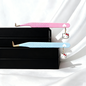 Ücretsiz Özel Markalı Kirpik Uzatma Paslanmaz Çelik Güçlü Kavisli Kirpik Uzatma Cımbız Seti Ambalajlı - Product Image 1