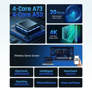 4K Ultra Thin 65 Inch Interactive Smart Led Conference Machine P1.875 All-In-One Led 4Mm Ag Tempered Glass All-In-One Display