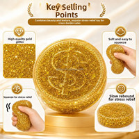 Jouet Squishy Pièce d'Or en Maltose à Remontée Lente, Anti-Stress Sensoriel, Doux, Cadeau pour Adultes et Enfants, Figurines d'Action