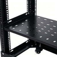 Rack de serveur ouvert 19 pouces 4 poteaux 15U 520*800*600mm en acier laminé à froid SPCC profond, mobile