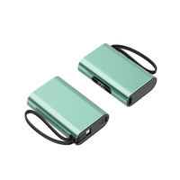 Batterie externe portable haute capacité 10000 mAh PD36W à charge rapide, coque en alliage d'aluminium, double câbles USB-C intégrés, chargeur – Offre Spéciale
