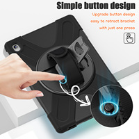 Étui de tablette en silicone antichoc à 3 couches pour Samsung Tab S10 FE Plus 13.1 X620/X626B avec béquille rotative à 360 degrés