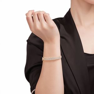 European American Fashion Jewelry 3 Row Zircon <b>Copper</b> Alloy Bracelet Claw Setting Full Diamond Open <b>Bangle</b> Party Jewelry - Product Image 2