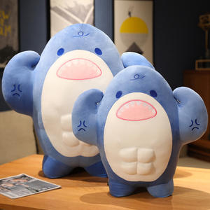 Haute qualité Super adorable et <span class=keywords><strong>bizarre</strong></span> requin musclé en peluche créatif Animal poupée doux grande taille oreiller pour enfants - Product Image 3