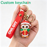 Porte-clés 3D en PVC, accessoires OEM, porte-clés de Noël, porte-clés personnalisés ODM, porte-clés en caoutchouc, breloques de sac, porte-clés en gros, décorations de festival