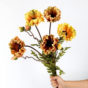Grandes fleurs artificielles en PU (poppies et bleuets) pour la photographie <span class=keywords><strong>de</strong></span> mariage, ornements floraux pour la décoration intérieure et extérieure - Product Image 2