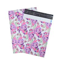 Sac d'emballage d'expédition de la série de fleurs colorées de l'entrepôt américain, sac d'emballage personnalisé pour les achats, polymailer, sac d'expédition