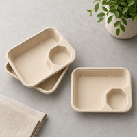 Duurzame composteerbare bagasse serveerschaal voor salades, fruit, snacks en kant-en-klare maaltijden