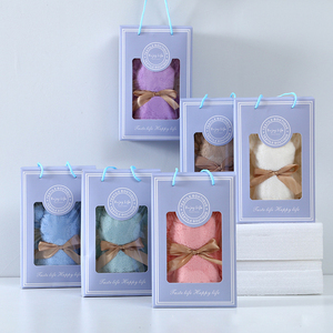 Sang Trọng San Hô Lông Cừu Nhung Tay Mặt Khăn 30x30Cm Bộ Quà Tặng Dứa Đồng Bằng Gấu Khăn Cưới Khăn Quà Tặng Trong Hộp Quà Tặng Cho Khách - Product Image 6