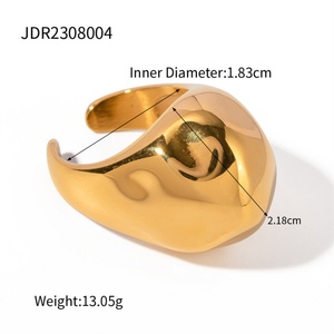 Anillos de Dedo Abiertos de Acero Inoxidable Chapados en Oro de Alta Calidad - Product Image 6