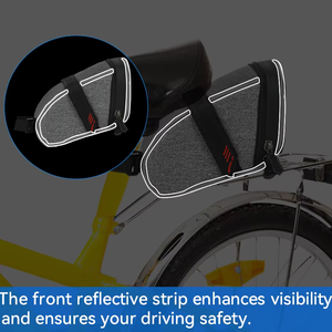 Sac de selle de vélo, sacoche de vélo électrique, sacoche de coffre avec fermeture éclair étanche, réflecteur, moins de 21 litres, cadre externe - Product Image 6