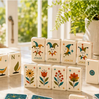 Jeu de Mahjong Américain de Luxe Mid-Century Modern, 160 Tuiles en Acrylique, Portable, Design Rétro Atomique, Divertissement