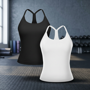 Camiseta Deportiva sin Mangas para Mujer, Estilo Racerback, Corte Regular, Patrón Geométrico, Transpirable, para Yoga, Fitness, Casual, con Estampado Frontal - Product Image 2