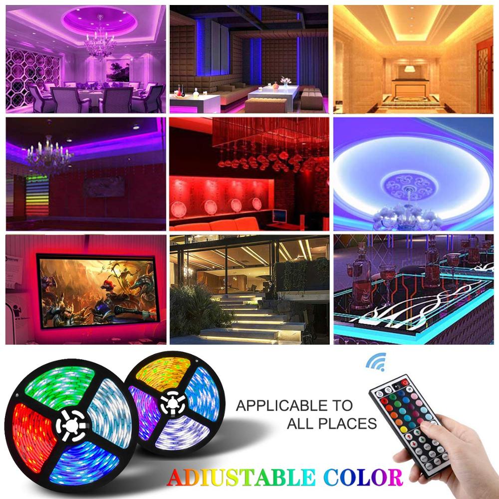 フレキシブルLEDストリップライト 5m x 2本 AC-DCコンバータセット LEDストリップライトRGB5050SMDフレキシブルリボンネオンLEDダイオード