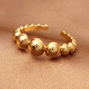 แหวนวงกลมสไตล์วินเทจประดับด้วยหินหลากสีที่อุดมด้วยแร่ธาตุ แหวนเปิดประดับเพชรซิร์คอน ชุบทองบนสแตนเลสสตีล แหวนสำหรับผู้หญิงที่ไม่ก่อให้เกิดอาการแพ้ - Product Image 4