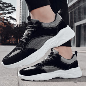 Chaussures de sport décontractées pour hommes, grande taille 38-45, légères, en cuir véritable et en cuir de porc, avec empeigne en mesh - Product Image 2