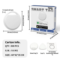 Traceur d'objets AirTag BLE5.4 compatible MFi Apple Find My et Google Find Hub, localisateur pour porte-clés, portefeuille et bagages