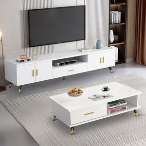 Meuble <span class=keywords><strong>TV</strong></span> moderne <span class=keywords><strong>pour</strong></span> <span class=keywords><strong>TV</strong></span> de <span class=keywords><strong>55</strong></span>/65 <span class=keywords><strong>pouces</strong></span>, centre de divertissement avec armoire de rangement et étagères ouvertes - Product Image 6