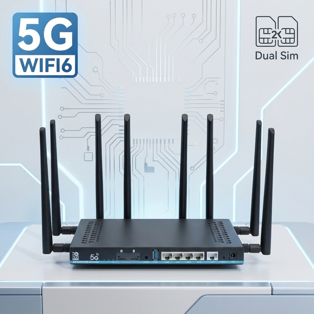 Gigabit AX3000 WiFi 6 128MB Nand Flash 1GB DDR4 USB 3.0 OpenWRT 5GHz Modem Dual-SIM Firewall VPN QoS Router