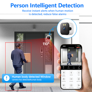 Caméra <span class=keywords><strong>WiFi</strong></span> adhésive pour fenêtre, 2K Full HD, <span class=keywords><strong>surveillance</strong></span> intérieure/extérieure pour bébé/animal, vision nocturne couleur, détection de mouvement, audio bidirectionnel - Product Image 3