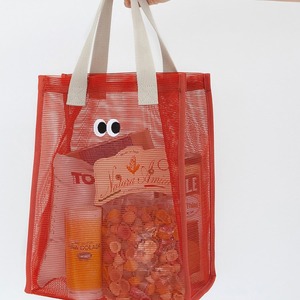 Large-eyed Breathable Mesh Tote Bag Portable <b>Toiletries</b> <b>Storage</b> Beach Swimming Bathroom Organizer Rectangle Non-Woven Fabric - Product Image 4