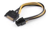 Cable de alimentación de tarjeta PCI Express, SATA, 8 pulgadas, 15 pines a 6 pines