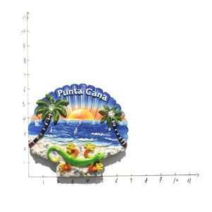 Aimants de réfrigérateur en résine 3D écologiques et durables, personnalisés en gros, avec motif de plage peint à la main pour Punta Cana - Product Image 3