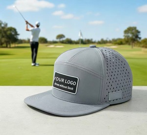 Cappellino da Golf OEM con Logo, Patch in Gomma, Sette Pannelli, Visiera Piatta Perforata, Asciugatura Rapida, per Sport all'Aperto - Product Image 1