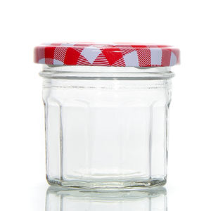 Stockage rond des aliments personnalisé 200ml Conserve en verre Mason Jar Pot de confiture en verre Pot De Confection En Verre Bocal avec couvercle en métal - Product Image 4
