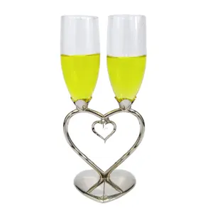 Wedding Decoration High-end Champagne Special Heart Shaped 340ML Heart Goblet Champagne Glass