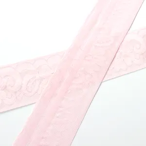 Diseño negro 8Cm antideslizante silicona elástica Lcae ajuste tejido encaje jacquard elástico personalizado Color patrón logo encaje elástico