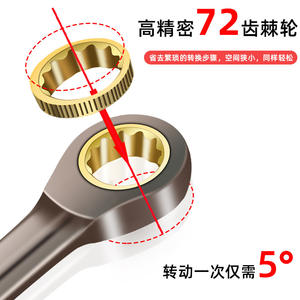 Clé à cliquet à double usage automatique à petite ouverture de qualité industrielle, à libération rapide, outil de travail économique - Product Image 3