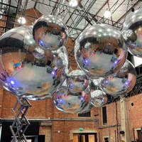 Boules miroir gonflables de couleur personnalisée, grande sphère miroir gonflable brillante et réfléchissante pour suspension au plafond des centres commerciaux