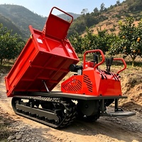 Camion à benne basculante portatif sur chenilles de 1,8 tonne 40 °   Mini-dumper hydraulique pour le transport dans les jardins de thé en pente