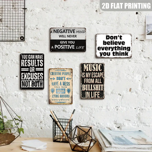 Plaque en métal avec citation inspirante, slogan de motivation pour une vie positive, décoration murale rustique pour la maison, le bureau, le bar, la chambre à coucher - Product Image 3