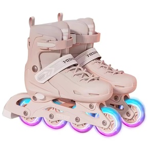 Patins à roulettes ajustables pour filles débutantes Jumon, mignons, violets et roses, roulements ABEC-7, roues 80A, cadre en deux parties pour enfants - Product Image 1