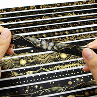 Vente en gros de ruban adhésif personnalisé imprimé coloré de masquage feuille d'or Logo Kawaii papier bricolage Washi rouleaux de ruban adhésif