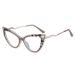 87307 Montura de Gafas Ópticas Cat Eye para Mujer, Montura Completa de TR90 y Metal, Protección Anti Luz Azul - Product Image 1