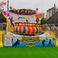 Disco Tagada pour 24 personnes, 380V, 26KW, 8 * 10m, graphismes personnalisés, structure en fibre de verre et acier pour grande aire de jeux extérieure