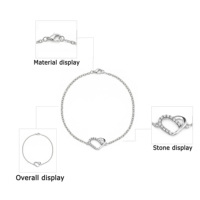 Bracelet de couple personnalisé de luxe en argent 925 plaqué or fin avec zircon pour femme, idéal pour les fêtes et les cadeaux