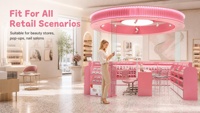 Maßgefertigter Nagelstudio-Vitrinenschrank, Beauty-Store-Ausstellungsregal mit LED-Beleuchtung und offenen Regalen für den gewerblichen Einzelhandel