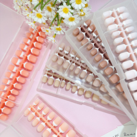 120 faux ongles à presser en ABS rose nude brillant, formes French, carrées, amandes, stilettos, à porter, couvrance totale, pré-dessinés