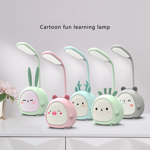 Lámpara de escritorio con cuello de cisne Flexible de dibujos animados con carga inalámbrica USB, portalápices para estudiantes, forma de cerdo, luz de noche de mesa Led creativa - Product Image 4