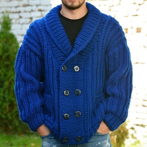 Otoño e Invierno nuevos hombres moda Polo cuello Casual <span class=keywords><strong>Cardigan</strong></span> abrigo manga larga Slim Fit Jacquard suéter de punto - Product Image 2