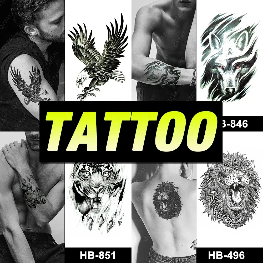 Body Shoulder Arm Cool Designs Skin Safe Temporary Tattoo/ Tatto/ Tatoo/ Tato Stickers Men