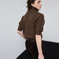 Pull col roulé pour femme, 90% alpaga, 10% cachemire, 5GG, 525g, pull en tricot épais et chaud pour femme, pull d'hiver