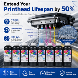 <span class=keywords><strong>Encre</strong></span> UV à faible odeur, résistante, pour imprimantes Epson I3200 XP600 I1600, impression sur tissus pour lightbox, impression sur revêtements muraux, WCMYK 1000ML - Product Image 4
