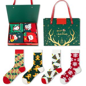 4 Pair Christmas Box Set Santa Holiday Crew <b>Socks</b> Xmas Stocking Stuffer Winter <b>Gift</b> for Family - Product Image 4
